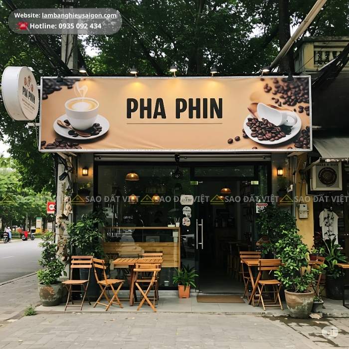 Biển quảng cáo bạt hiflex quán cà phê
