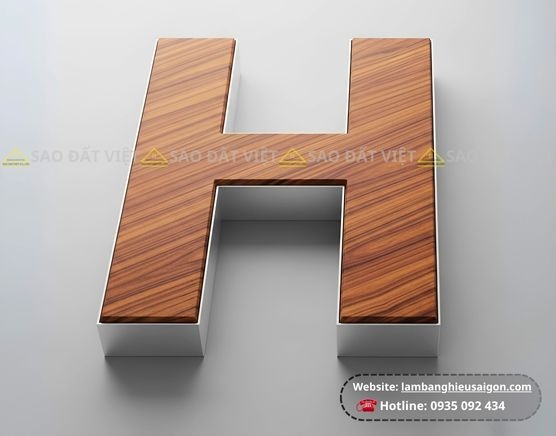 Chữ Nổi Alu Vân Gỗ